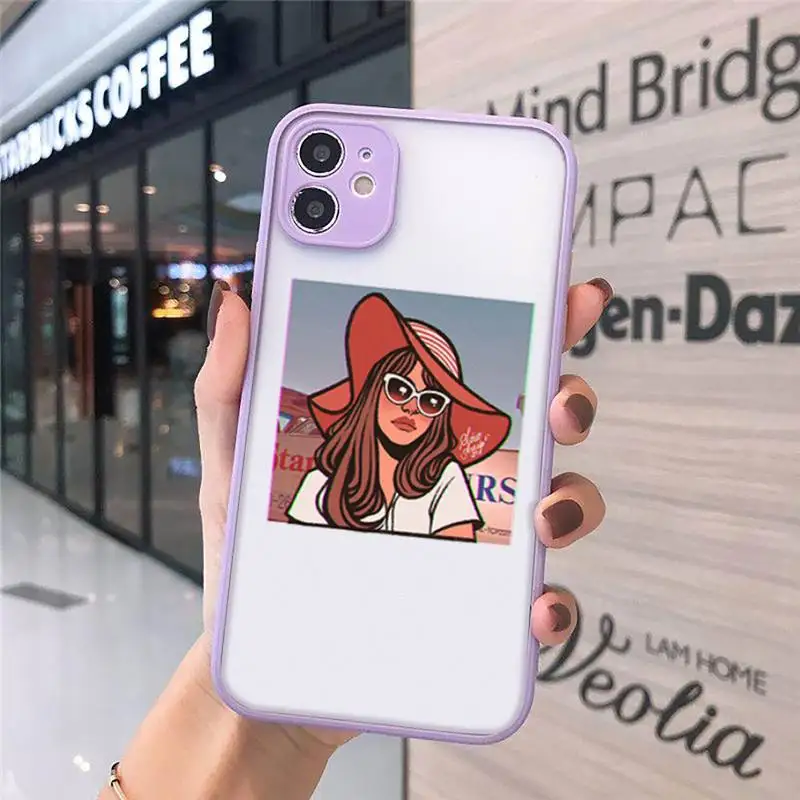 

Lana Del Rey Phone Case Matte transparent For Purple iPhone 12 Mini 11 Pro XR XS Max 7 8 Plus X Back Cover