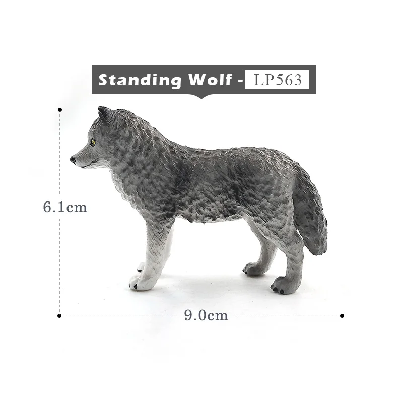 Standing Wolf Имитация белки, слона, попугая, Wombat, фигурка животного, домашний декор, миниатюрное украшение для сада в виде Феи, аксессуары, фигурка - Цвет: Standing Wolf