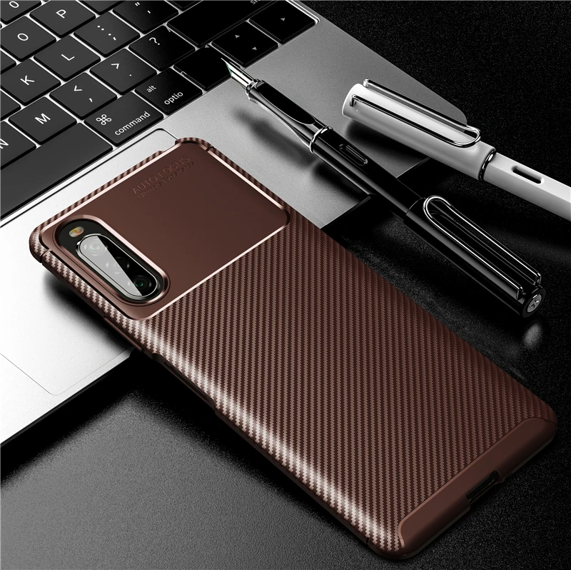 For Sony Xperia 10 II Case Silicone Carbon Fiber Phone Case For Sony Xperia 10 II Protective Cover For Sony Xperia 10 II Fundas
