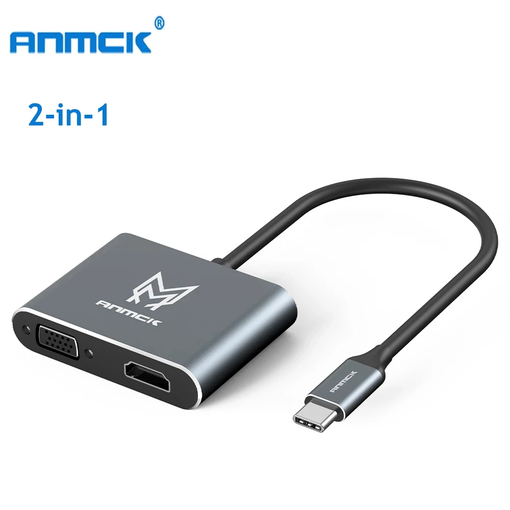 

Anmck USB C HDMI VGA адаптер для ноутбуков MacBook Pro/Air док-станция Type C к HDMI кабель 4K конвертер Usb C концентратор сплиттер