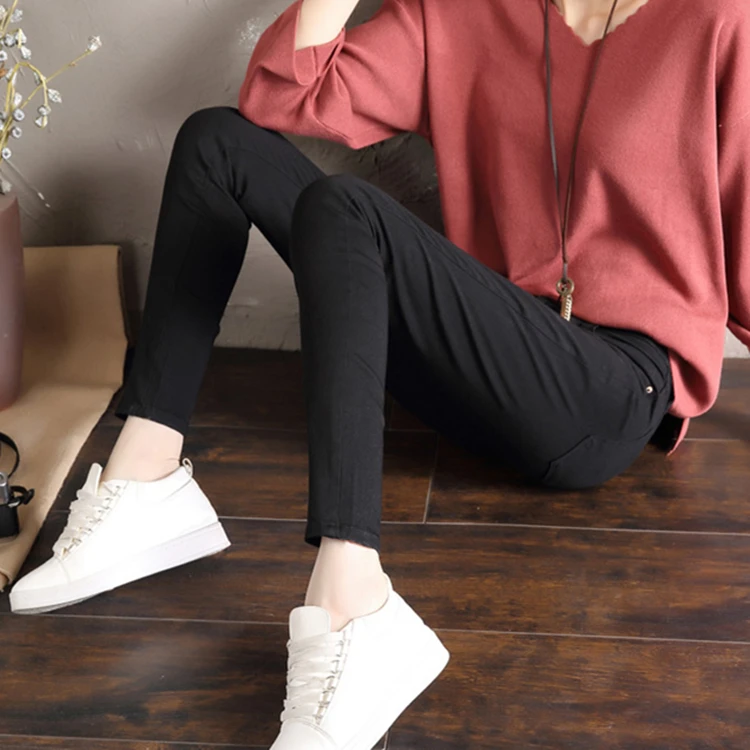 Джинсы с высокой талией флисовые штаны для женщин обтягивающие женские джинсы