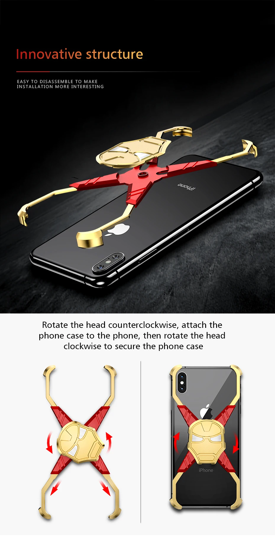 RIron Man дизайнерский металлический чехол для Iphone X XS чехол персональный металлический бампер чехол для Iphone XS Max анти-шок и противоударный чехол