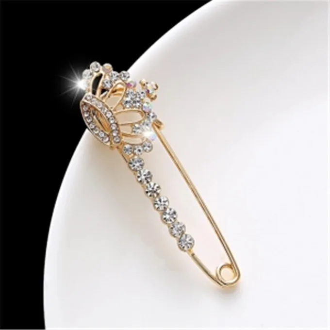 Женская Брошь в ретро стиле брошь виде пера павлина с кристаллами на булавке