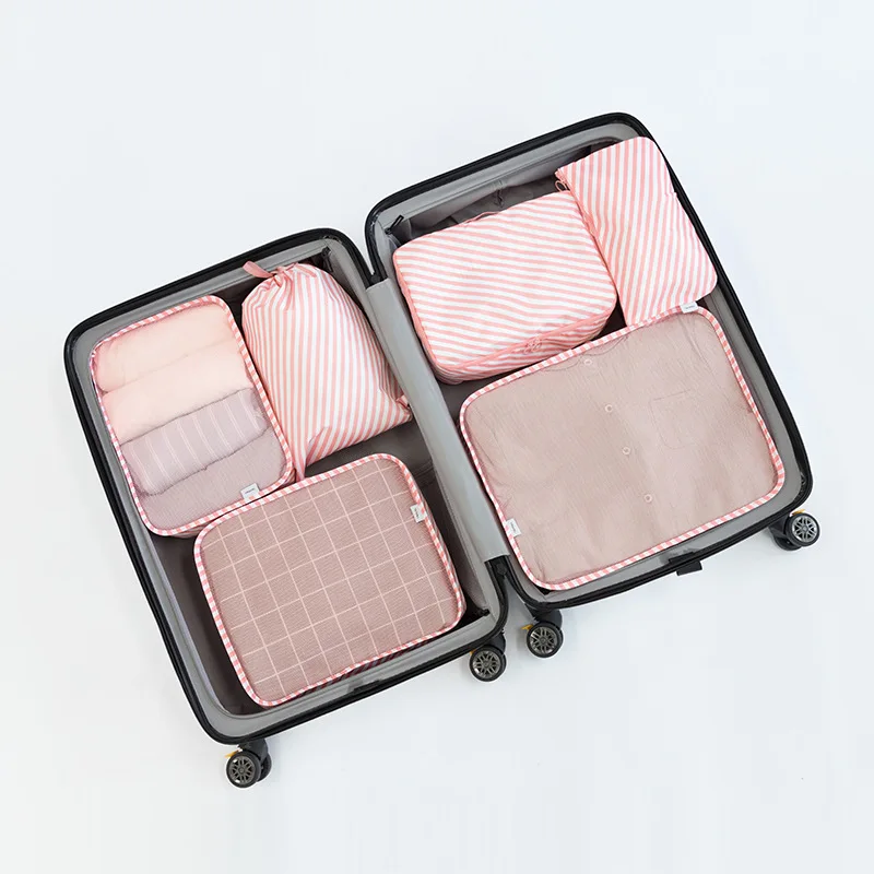 

New 6 PCS Travel Set 272T Twill Fabric Storage Bag Clothes Tidy Organizer Wardrobe Suitcase Case Luggage Pouch Shoe Packing Cube