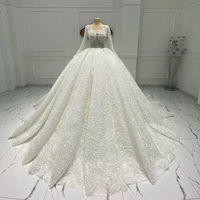 vintage ball gown wedding dresses appliques beads long sleeves bridal party gowns luxurious robe de mariage custom made