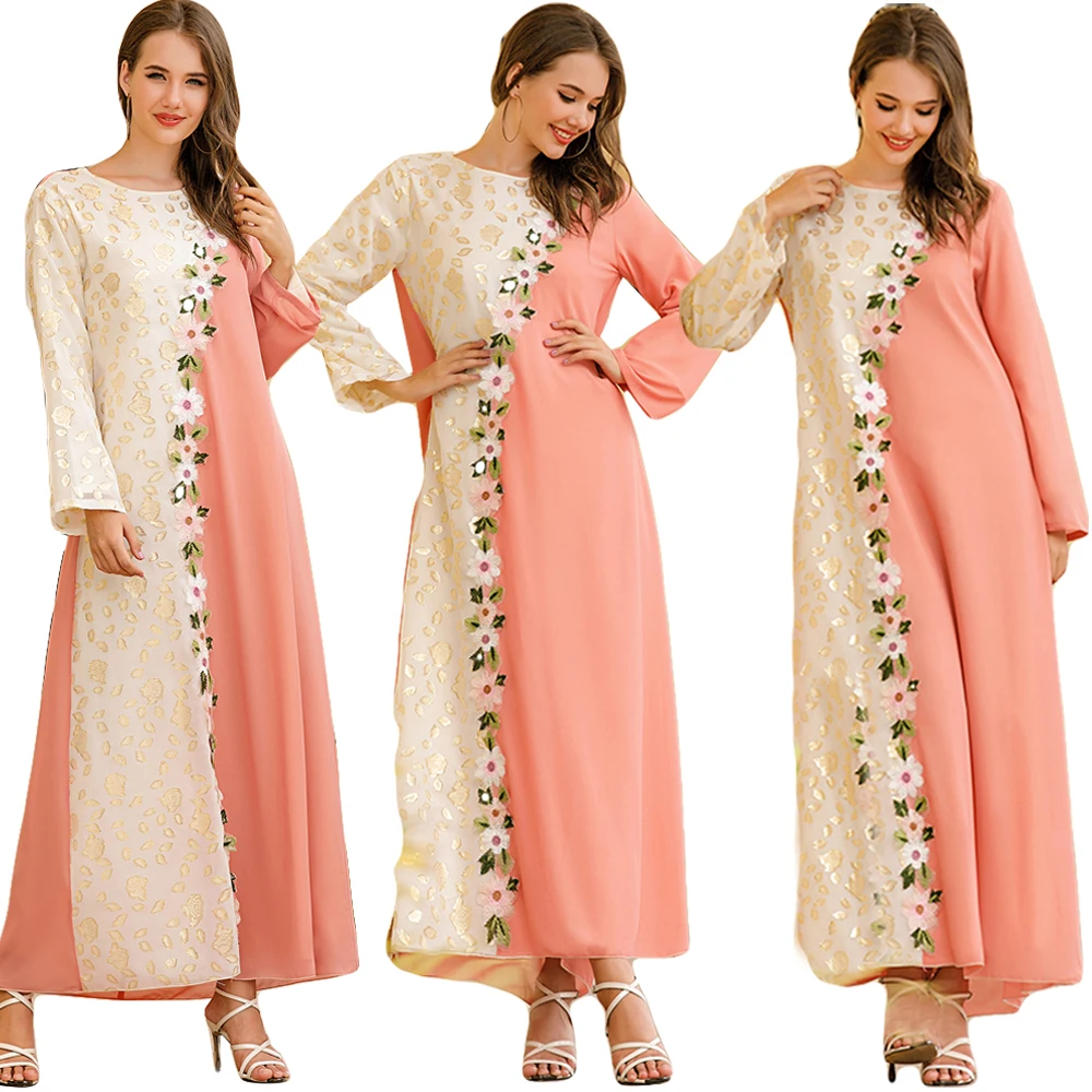 

Женское длинное вечернее платье Дубай Abaya с цветочной вышивкой