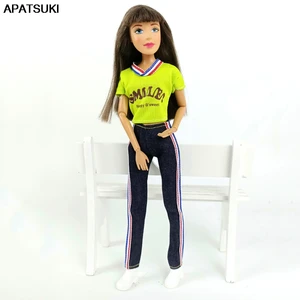 Зеленая Спортивная Одежда для куклы Барби, одежда для спортзала, йоги, зеленые Топы + длинные штаны, одежда для 16, аксессуары для кукол BJD