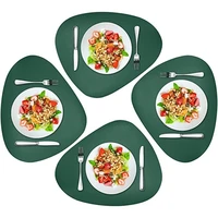 inyahome table mats for round table placemats set of 4 outdoor indoor place mats leather wipeable washable placemats for kitchen