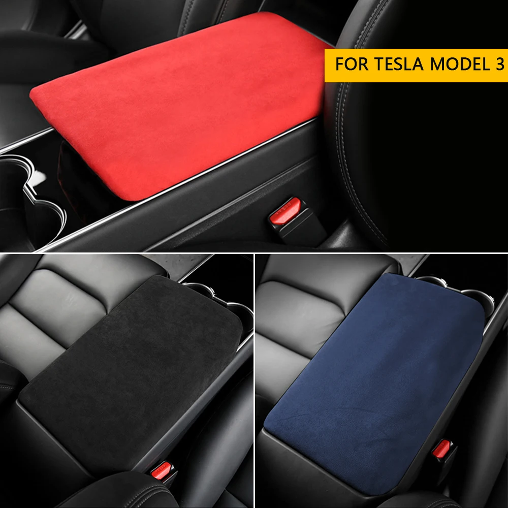 

Замшевая кожа для Tesla Model 3, модель Y, внутренний подлокотник для хранения автомобиля, 3 цвета, аксессуары для интерьера, Стайлинг автомобиля