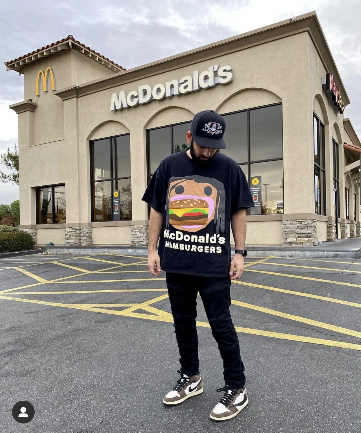 

Travis Scott Cactus Jack MDS portrait burger foam tee men and women street tide hip-hop high street short-sleeved T-shirt