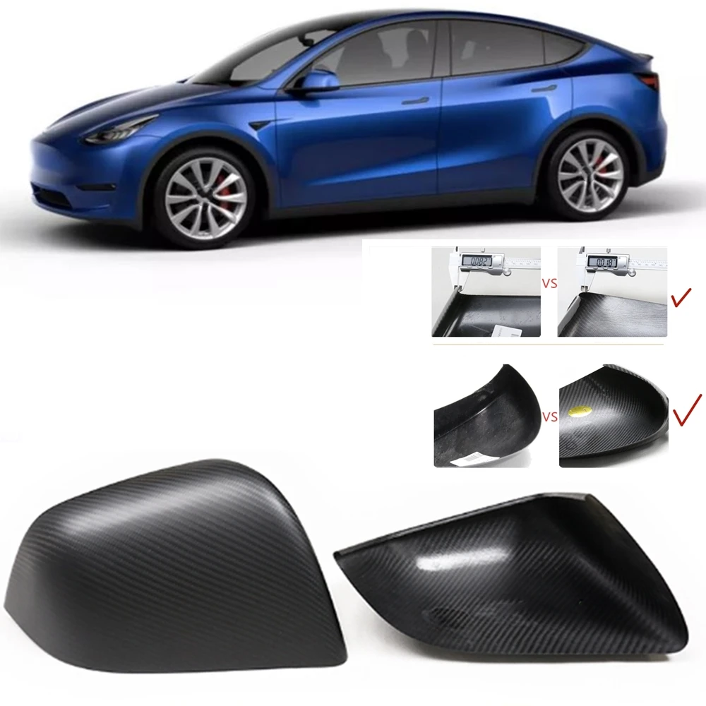 Чехол из натурального сухого углеродного волокна для Tesla Model Y 2020-2021 LHD матовый
