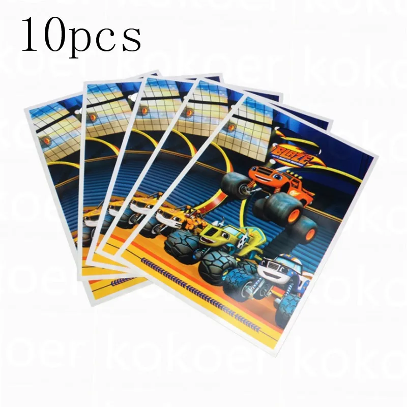gift bag 10pcs Kokoer Blaze and the Monster Machines набор для вечеринки на день рождения, бумажный стаканчик, тарелка, Детские вечерние принадлежности для мальчиков - Цвет: gift bag 10pcs