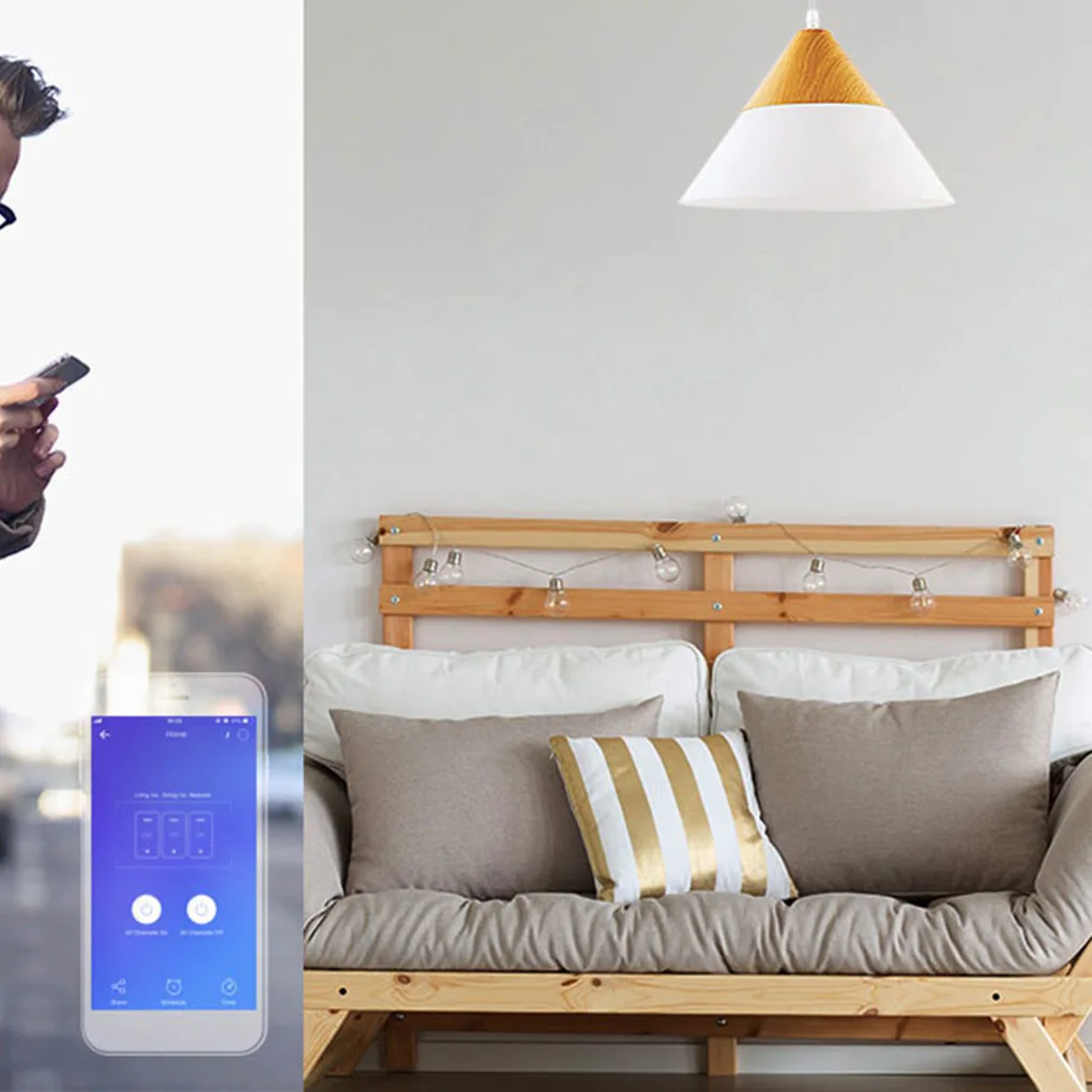 

SONOFF T2EU1C-TX Remote Controlled Smart Wall Switch Panel for Google Home IFTTT EU Standard