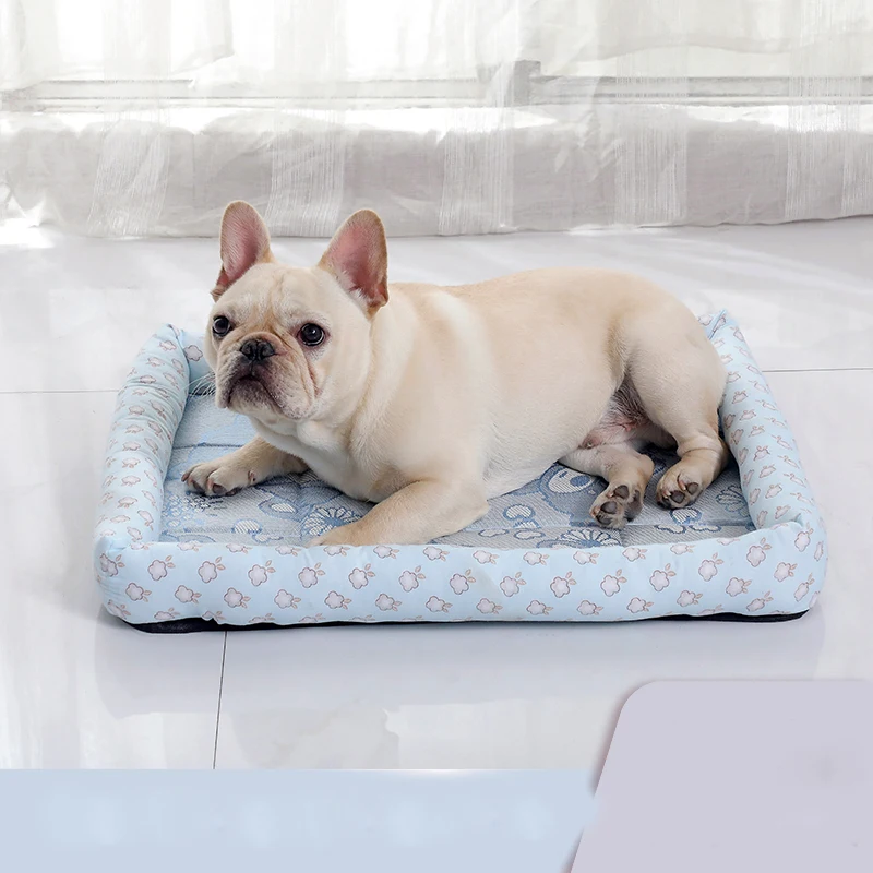 

Dog Kennel Summer Ice Silk Cushion Four Seasons Universal Cat Rectangle Mat Teddy Small And Medium-Sized Pet Supplies