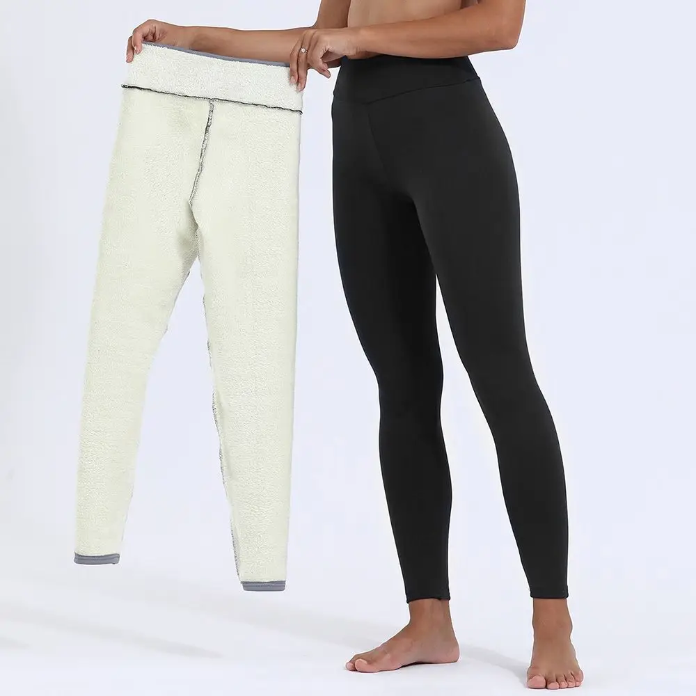 High Waist Lamb wool Keep Warm Thicken Pants Velvet Cold Resistant Pants Leggings