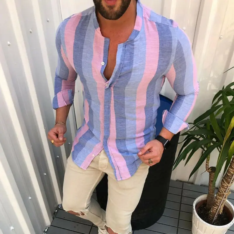 Модные мужские Роскошные повседневные стильные утонченные облегающие рубашки с