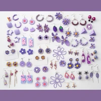 taro purple earrings female retro 2021 new trendy earrings small daisy korean earrings long temperament earrings