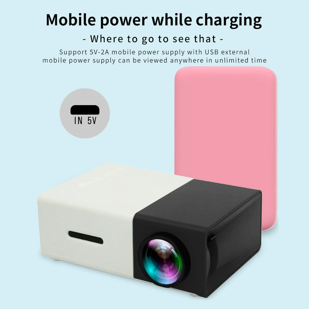 

LED Projector USB 3.5mm AUX Movie Media YG300 1080P HD HDMI-compatible Mini Video Player for Meeting Office Working Ornaments