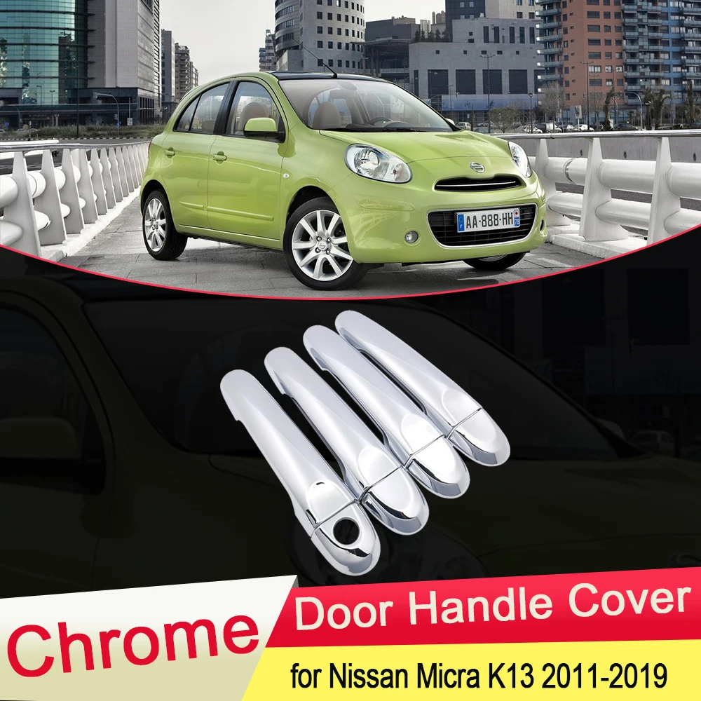 Для Nissan Micra K13 Renault Puls 2011 ~ 2019 хромированная крышка дверной ручки внешняя отделка