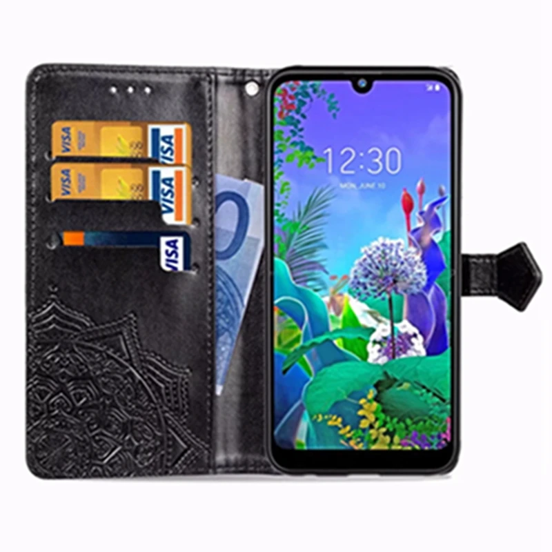 Mandala Flower PU Leather Flip Case Wallet Card Cell Phone Cover for LG W10 W30 PRO K50 Q60 | Мобильные телефоны и