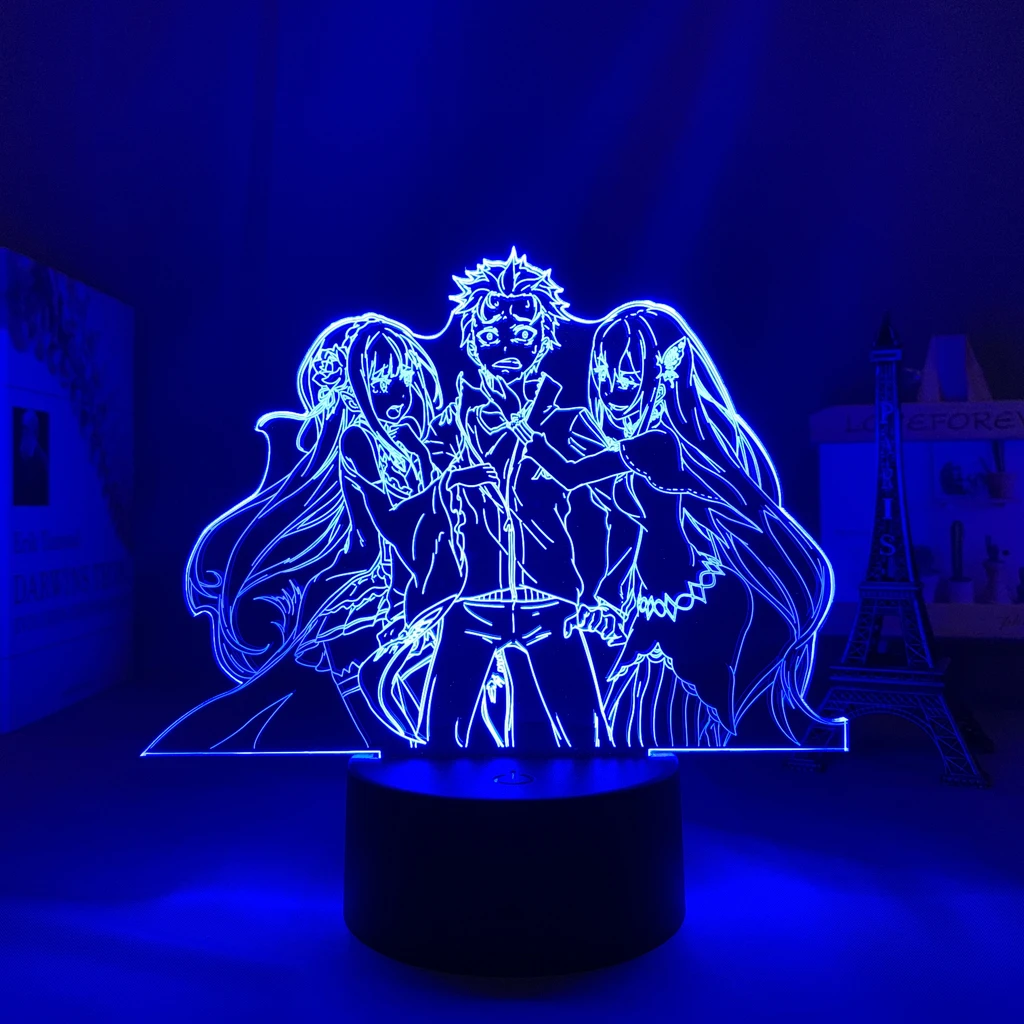 Светодиодный ночсветильник с аниме Re Zero Start Life In other World декоративная лампа для