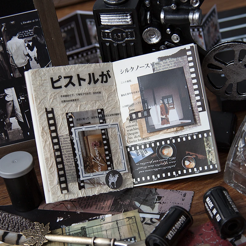 10 pcs Retro movie series Decorative Stationery Vintage film Stickers Scrapbooking DIY Diary Album Stick Lable | Канцтовары для