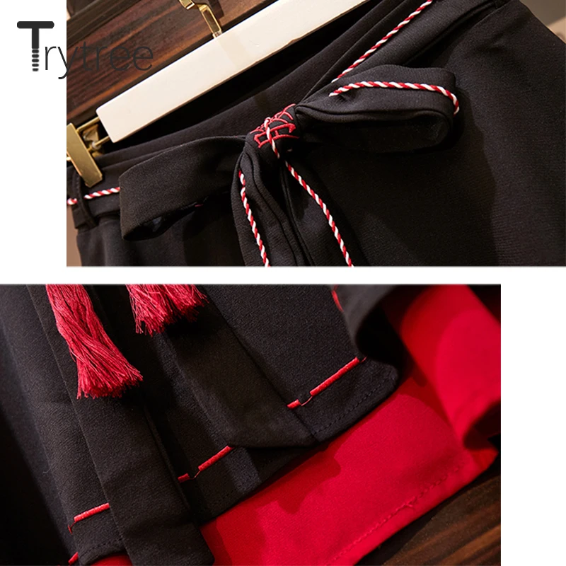 Осенний Женский комплект из двух предметов Trytree повседневный топ с V образным