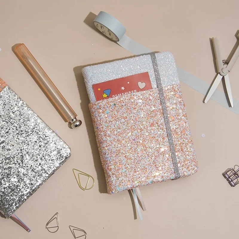 Портативный лазерный блокнот A6 с блестками тканевый дневник милый простой