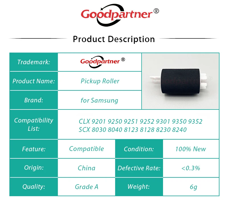 Ролик захвата 50X JC93-00175A JC93-00540A для Samsung CLX 9201 9250 9251 9252 9301 9350 9352 SCX 8025 8030 8040 8123 8128 8230 |