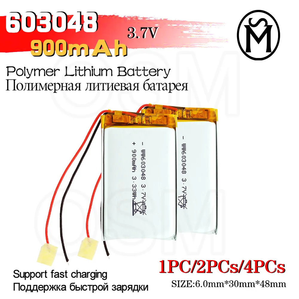 Полимерная аккумуляторная батарея OSM 1or2or4 шт., модель 603048, мАч, долговечная, для электронных продуктов и цифровых продуктов