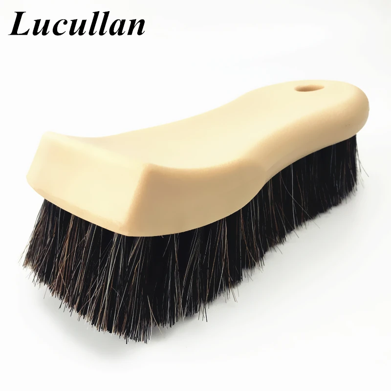 

Lucullan щетка с белой ручкой премиум-класса из конского волоса средства для очистки интерьера кожи, винила, ткани, панели