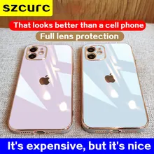 For iPhone 12 Pro MAX Case 360° Full Protection Glass Phone sleeve.iPhone13 mini 11 XR X XS MAX lens protect phone cover