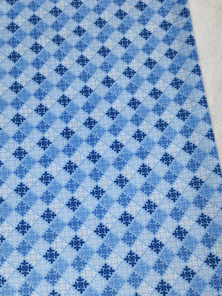 

sky Blue Square Christmas Snowflakes 100% Cotton Fabric geometry DIY sewing Tissue Telas Patchwork Textile Tilda Doll craft