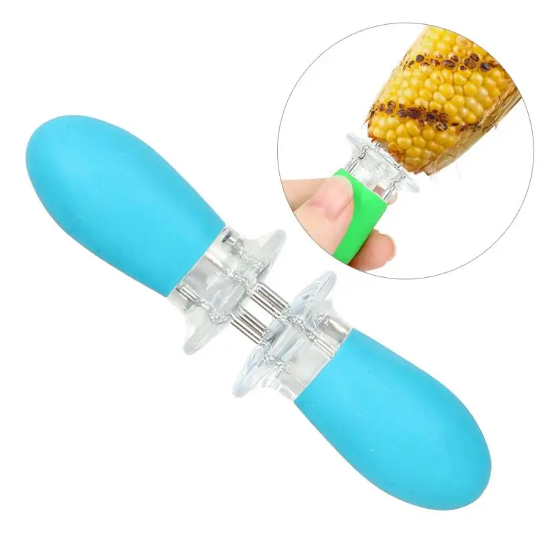 

2Pcs Reusable BBQ Corn Holders Safe Stainless Steel Corn On The Cob Holders Skewers Needle Prongs Outdoor BBQ Barbecue Hand Tool