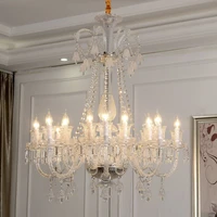 modern candle chandeliers villa duplex living room crystals chandelier high grade hotel crystal lamp bedroom restaurant led ligh