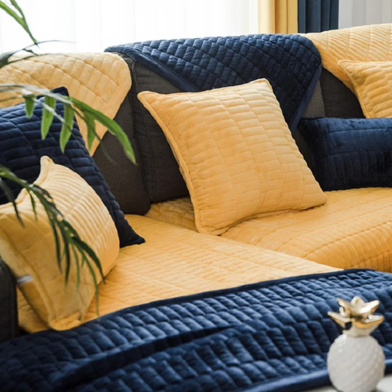 Корейский стиль Хрустальный плюшевый чехол для дивана из хлопка нескользящий