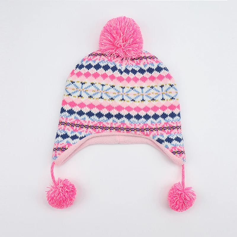 Шапка для девочек шарф набор зимняя шапка ушанка розовая акриловая флисовая