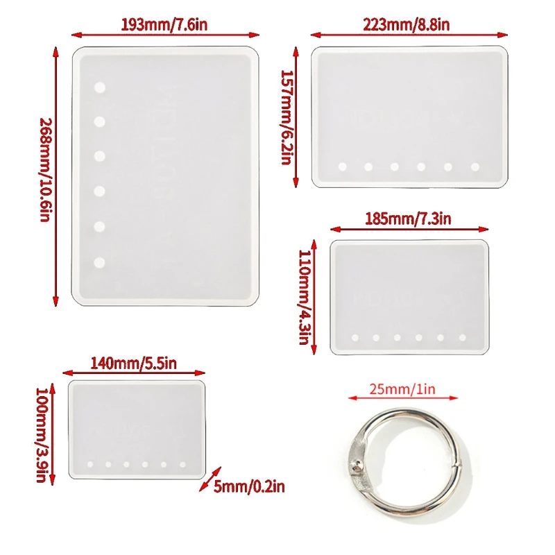 

13MC Notebook Epoxy Resin Mold Diary Notepad Silicone Mould DIY Crafts Journal Planner Agenda Organizer Note Book Casting