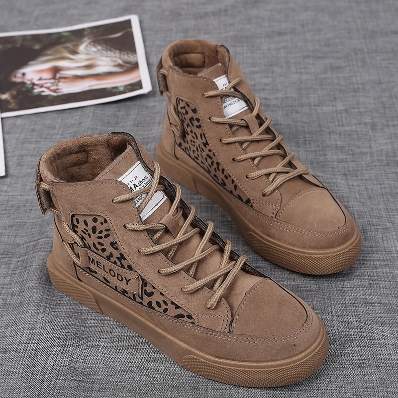 Ботинки martin замшевые ботильоны леопардовой расцветки с перекрестными кружевами