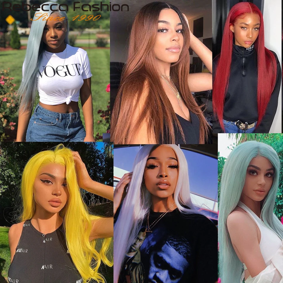 Ребекка 30 дюймов парик прозрачный Синтетические волосы на кружеве прямые парики