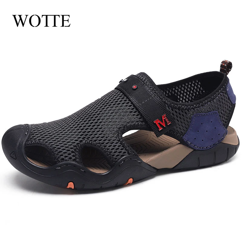 New Summer Men's Sandals Breathable Men Shoes Quality Beach sandalias hombre Outdoor Casual Shoes Roman Slippers Big Size 39-48