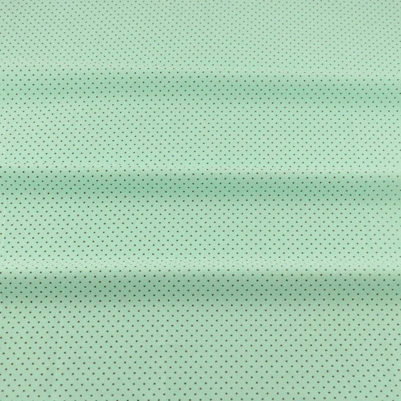 Штора с принтом в черный горошек Лоскутная хлопковая ткань светло-зеленого цвета