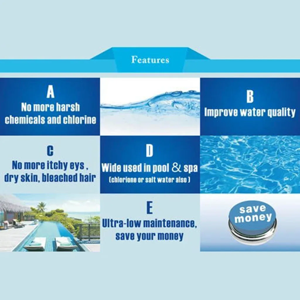 Ионизатор для бассейна на солнечной батарее очиститель воды с медными и