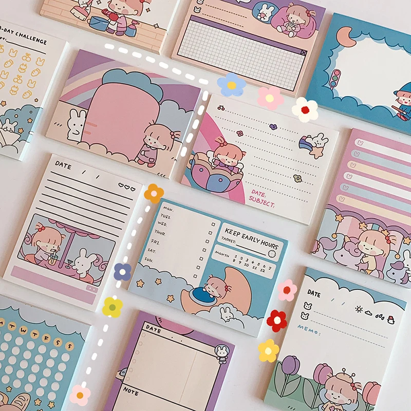 

Kawaii блокноты для записей бумага для записей список проверок ежедневник блокнот 50 листов клейкие заметки бумага laria Канцтовары для школы