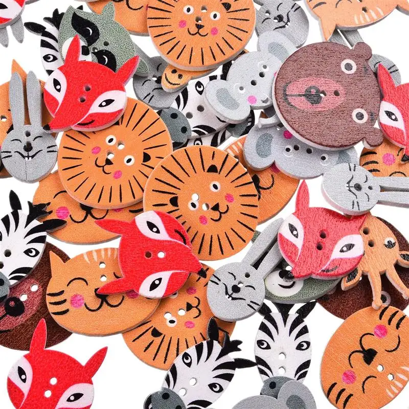 50 шт. деревянные пуговицы с 2 отверстиями для скрапбукинга|Пуговицы| |