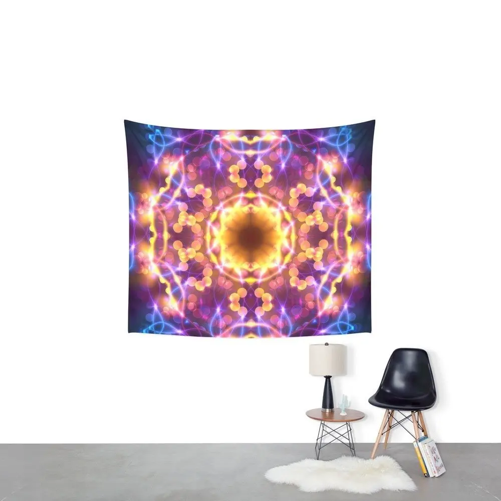 

Neon Lights Mandala Tapestry Wall Hanging Blanket Bedroom Bedspread Throw Cover Home Decor Beach Mat Tapestries
