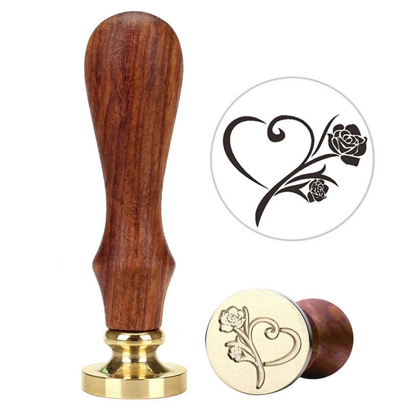Винтажная ручка штамп деревянная восковая печать для свадебных приглашений