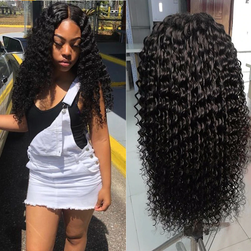 Парик из натуральных волос с прозрачной глубокой волной 13 х4 дюймов | Шиньоны и