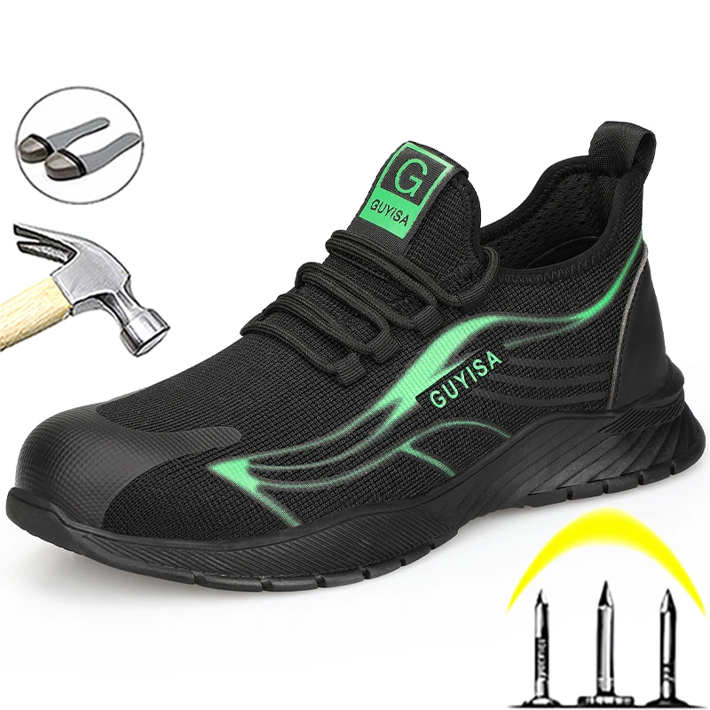 

Male Indestructible Work Shoes Sneakers Men Boots Anti-puncture Safety Shoes Men Anti-smash Work Boots Steel Toe Shoes Footwear