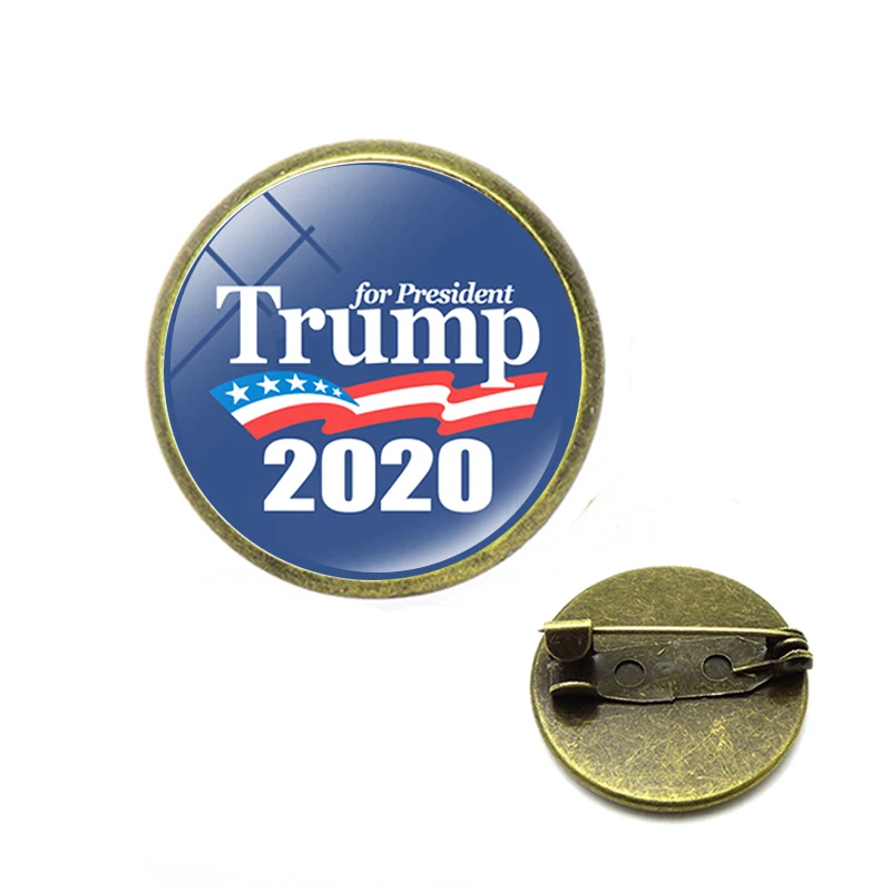 Брошка Trump 2020 делает Америку снова большой Дональд Трамп для США стеклянный купол